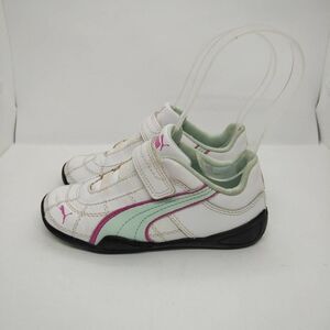 Puma Classic Athletic Sneakers Youth Size 10 White Pink Blue Shoes Girls‎ Casual